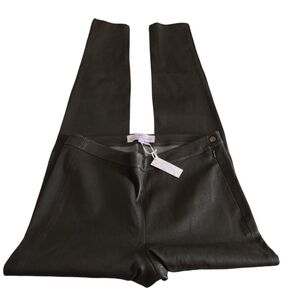 Muche et Muchette S/M Olive Green Lamb Leather Zip Ankle Pants